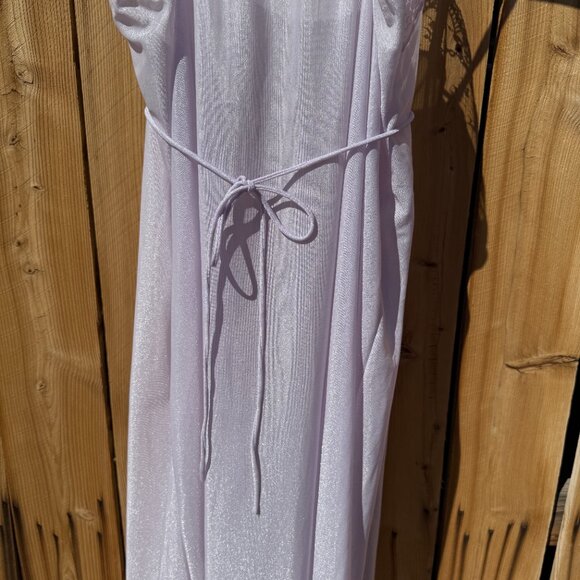 Vintage Nightgown 70s Undercover Wear Purple Empire Waist Sheer Negligee M/L - Picture 11 of 15